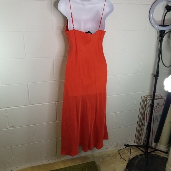 J. CREW Gwyneth cupro blend long slip dress wildfire orange - Picture 4 of 13